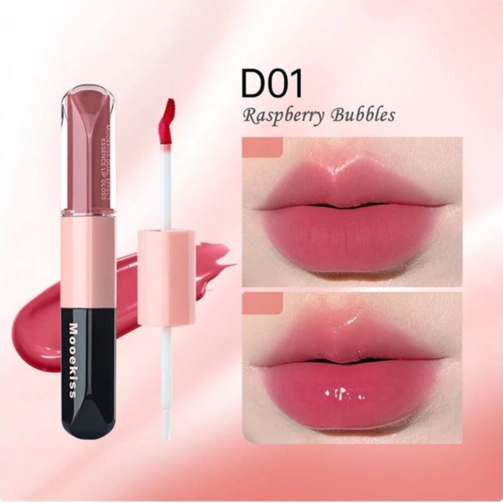 Mooekiss Dual Effect Essence Lip Gloss NWT Sealed Shade D01 Raspberry Bubbles